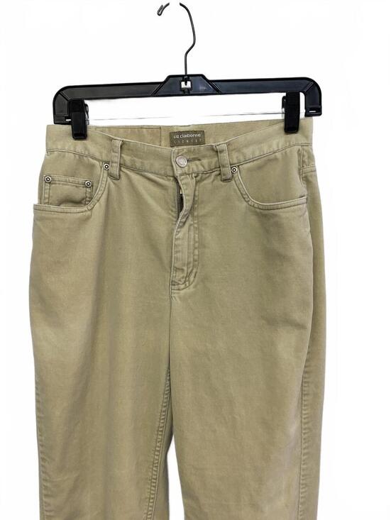 Vintage 90s Liz Claiborne Yellow Tan Velvet Soft Chamois Cotton Pants Size 8 28” - Picture 6 of 7